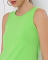 Shop Women's Chilled Out Green Slim Fit Tank Top