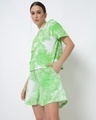 Shop Women's Chilled Out Green Tie & Dye Flared Shorts-Design