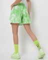 Shop Chilled Out Green Tie & Dye Flared Shorts-Design