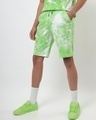 Shop Chilled Out Green Tie & Dye Shorts-Front