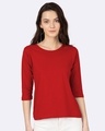 Shop Chilli Pepper Round Neck 3/4 Sleeve T-Shirt-Front