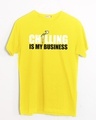 Shop Chilling Business Half Sleeve T-Shirt Pineapple Yellow-Front