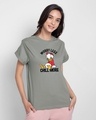Shop Chilling Duck Boyfriend T-Shirt (DL) Meteor Grey-Front