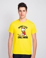 Shop Chilling Duck Half Sleeve T-Shirt (DL) Pineapple Yellow-Front