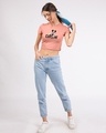 Shop Chilling Mickey Round Neck Crop Top T-Shirt (DL)-Design