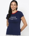 Shop Choose Happiness Varsity Half Sleeve T-shirt-Front