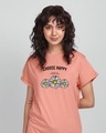 Shop Choose Happy Boyfriend T-Shirt Misty Pink-Front
