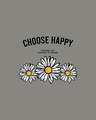 Shop Choose Happy Round Neck 3/4th Sleeve T-Shirt Meteor Grey-Full