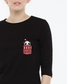 Shop Christmas Panda Round Neck 3/4th Sleeve T-Shirt-Front