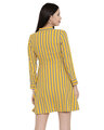 Shop Candy Stripes Yellow Skater Dress For Women's-Full