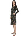 Shop Floral Print Black Dress For Women's-Design