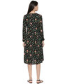 Shop Floral Print Black Dress For Women's-Full