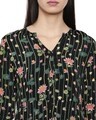 Shop Floral Print Black Dress For Women's