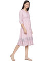 Shop Geometric Blooms Printed V-Neck Dress For Women's-Design
