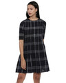 Shop Women's Black Plaid Pin Shift Dress-Front