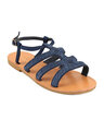 Shop Women's Blue Raffia Multi-strap Sandals-Front
