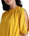 Shop Women's Yellow Slit Sleeve H Line Dress