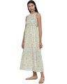 Shop Women's White Sprinkle Flowers Maxi Dress-Design