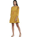 Shop Women's Yellow Summer Leaves Swing Dress