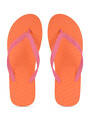 Shop Men's Banana Leaf Dark Orange Pink Flip Flops-Front