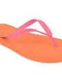 Shop Men's Banana Leaf Dark Orange Pink Flip Flops-Design