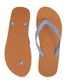 Shop Women's Banana Leaf Dark Orange Blue Flip Flops-Design