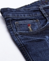 Shop Men's Blue Cotton Slim Fit Highly Distressed Jeans