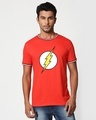 Shop Classic Flash Logo Crewneck Varsity Rib H/S T-Shirt (FL)-Multicolor-Front