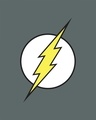 Shop Men's Grey Classic Flash Logo Graphic Printed T-shirt-Full