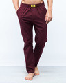 Shop Classic Maroon Plain Pyjamas-Front