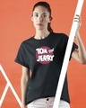 Shop Classic Tj Logo Boyfriend T-Shirt (TJL) Black-Front