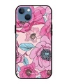 Shop Classy Pink Bloom Premium Glass Case for Apple iPhone 13 (Shock Proof, Scratch Resistant)-Front