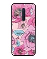 Shop Classy Pink Bloom Premium Glass Case for OnePlus 8 Pro (Shock Proof, Scratch Resistant)-Front