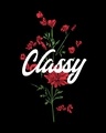 Shop Classy Red Flowers Boyfriend T-Shirt Black-Full