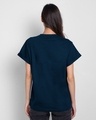 Shop Classy Red Flowers Boyfriend T-Shirt Navy Blue-Design