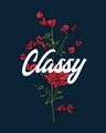 Shop Classy Red Flowers Boyfriend T-Shirt Navy Blue