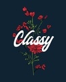 Shop Classy Red Flowers Half Sleeve T-Shirt Navy Blue