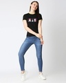 Shop Women's Black Click Bugs Graphic Printed Slim Fit Rib T-shirt-Design