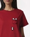 Shop Climbing Pocket Panda Boyfriend T-Shirt-Front