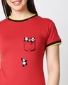 Shop Climbing pocket panda Half Sleeve Printed Rib T-Shirt-Front