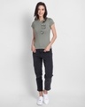 Shop Women's Grey Climbing Pocket Panda Graphic Printed Slim Fit T-shirt-Full