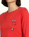 Shop Climbing pocket panda Printed 3/4 Sleeve T-shirt-Front