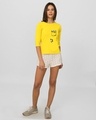 Shop Women's Yellow Climbing Pocket Panda Graphic Printed 3/4 Sleeve Slim Fit T-shirt-Full