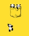 Shop Women's Yellow Climbing Pocket Panda Graphic Printed 3/4 Sleeve Slim Fit T-shirt