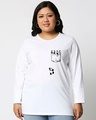 Shop Women's Climbing pocket panda Plus Size Slim Fit T-shirt-Front