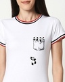 Shop Women's White Climbing Pocket Panda Graphic Printed T-shirt-Front