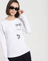 Shop Women's White Climbing Pocket Panda Graphic Printed T-shirt-Front