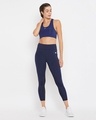 Shop Activewear Ankle Length Tights In Navy-Full