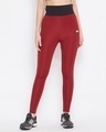 Shop Activewear Ankle Length Tights In Red-Front