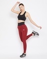 Shop Activewear Ankle Length Tights In Red